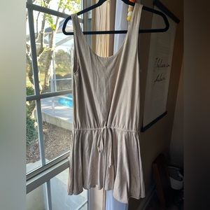 DejaVu / Deja Vu Mini Tan Suede Dress with Drawstring Waist